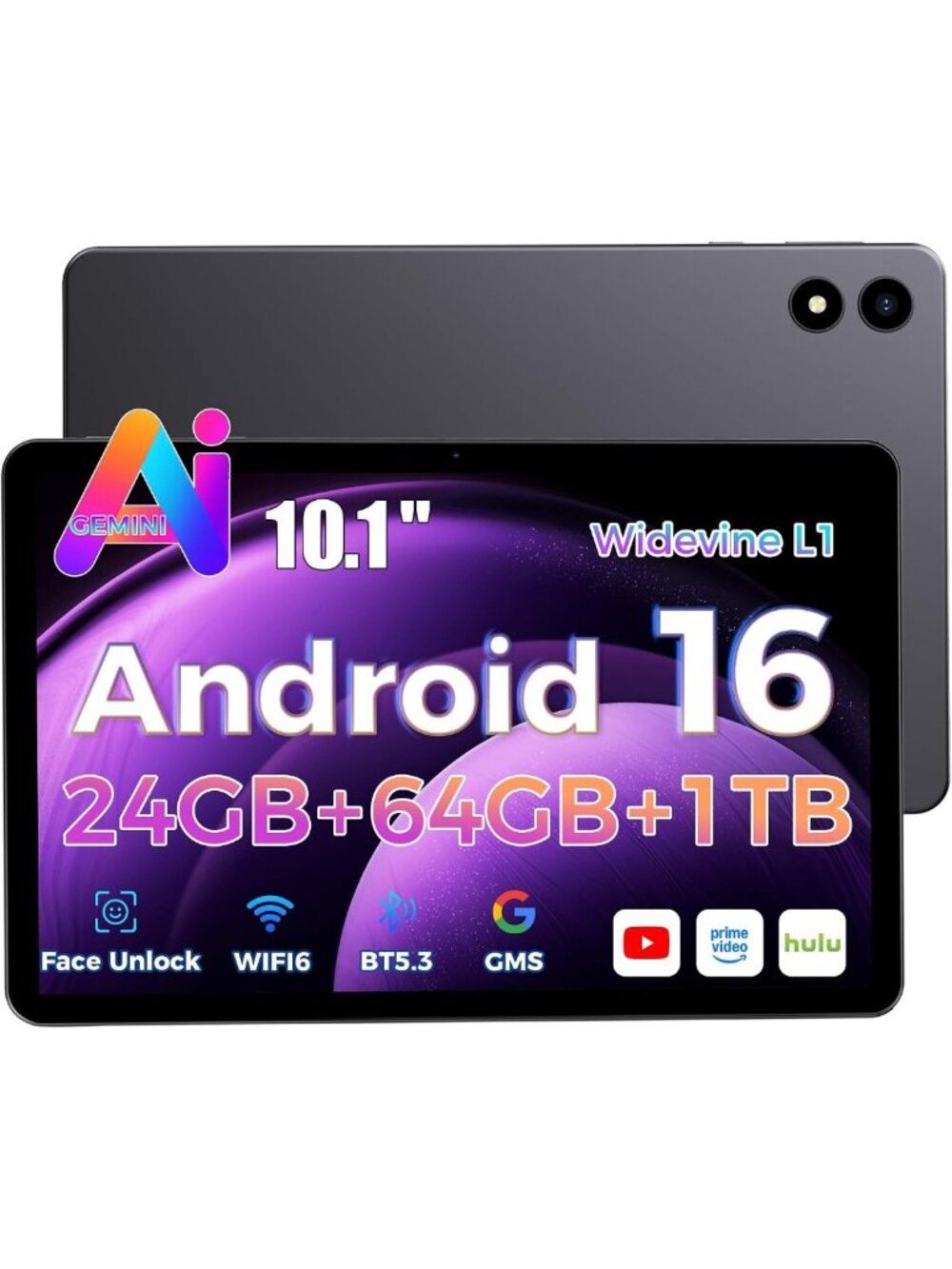 10.1" Android Tablet, Gemini AI, 24GB RAM, 64GB Storage, High-Performance Device